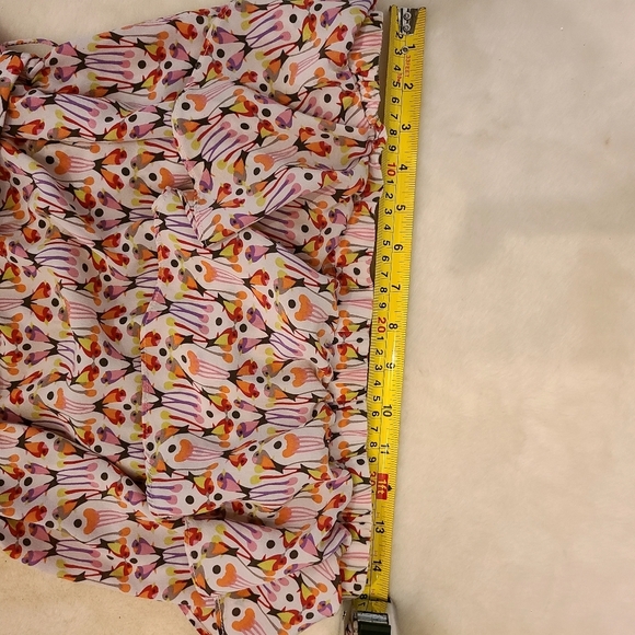 Charlie Jade floral strapless silk romper with ruff top lined bottom size M - Picture 9 of 9